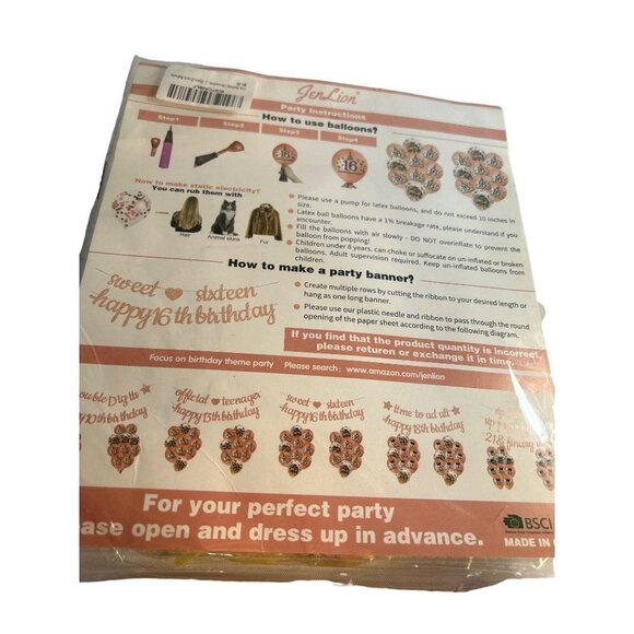 Jen Lion Happy Birthday 10th Decorations Lot of 2 - Picture 2 of 5